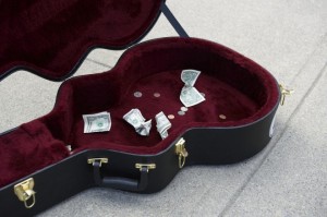 guitar case with cash